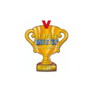 trofee Beste Meester van de wereld! 33 cm karton goud