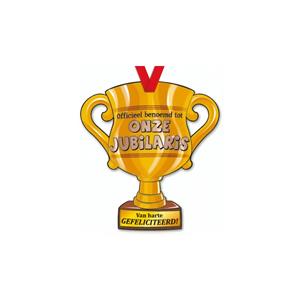 trofee Onze Jubilaris 33 cm karton goud