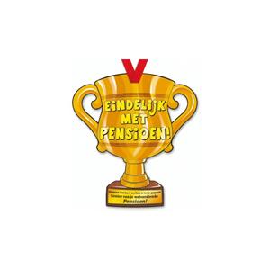 Paper Dreams trofee Eindelijk met Pensioen 33 cm karton goud