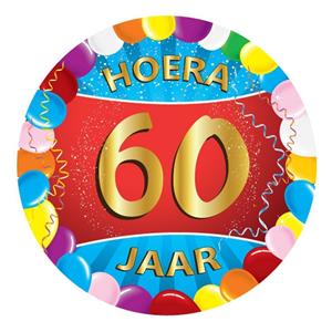 50x stuks Gekleurde bierviltjes/onderzetters 60 jaar Multi