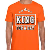 Bellatio Koningsdag t-shirt King for a day oranje voor heren
