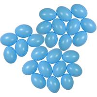 25x Lichtblauwe kunststof eieren decoratie 4 cm hobby Blauw