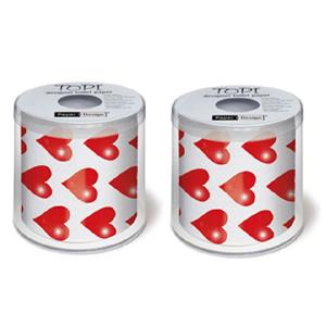 2x stuks Hartjes/I love you toiletpapier/wc rollen Multi