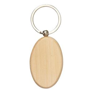 30x Houten sleutelhanger ovaal met metalen ring 6 cm Bruin