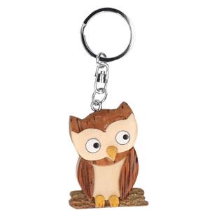 Houten sleutelhanger uil speelgoed Multi