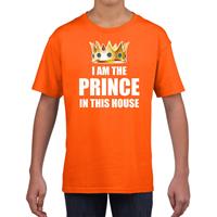 Bellatio Koningsdag t-shirt Im the prince in this house oranje jongens (104-110) Oranje