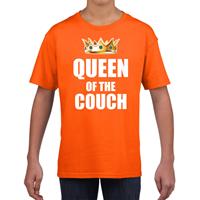 Bellatio Koningsdag t-shirt queen of the couch oranje voor meisjes