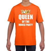 Bellatio Koningsdag t-shirt Queen of the house party oranje voor kinderen