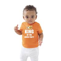 Bellatio King of the house party met kroon Koningsdag t-shirt oranje baby/peuter voor jongens