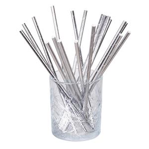 Boland rietjes 20 cm papier zilver 20 stuks