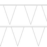 Set van 3x stuks polyester vlaggenlijnen wit 5 meter van stof Wit