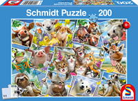 Schmidt Spiele Schmidt 56294 - Puzzle, Tierische Selfies, 200 Teile, Kinderpuzzle