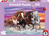 Schmidt Spiele Schmidt 56356 - Wildes Pferde-Trio, Kinderpuzzle, Puzzle, 200 Teile