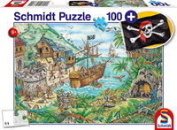 Schmidt Spiele Schmidt 56330 - In der Piratenbucht, inklusive Piratenflagge, Puzzle, 100 Teile