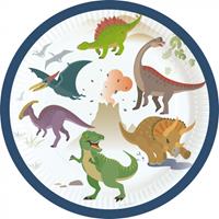 Partyteller mit Dinosauriermotiv, 8er Pack, Ø 23cm