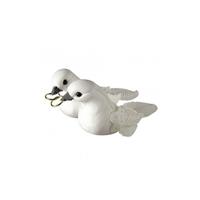 Rayher hobby materialen Pakket van 8x stuks witte decoratie Duiven/duifjes paar met ringen - Feestdecoratievoorwerp