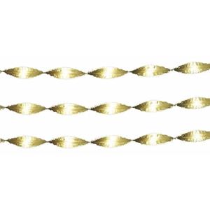 Haza 3x Crepepapier slingers goud 6 meter - Feestslingers