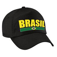 Bellatio Brasil supporter pet / cap Brazilie zwart volwassenen - Verkleedhoofddeksels