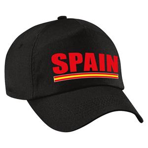 Bellatio Spain supporter pet / cap Spanje zwart kinderen - Verkleedhoofddeksels