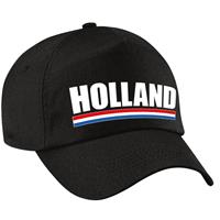 Bellatio Holland supporter pet / cap Nederland zwart kinderen - Verkleedhoofddeksels
