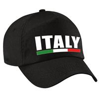 Bellatio Italy supporter pet / cap Italie zwart kinderen - Verkleedhoofddeksels