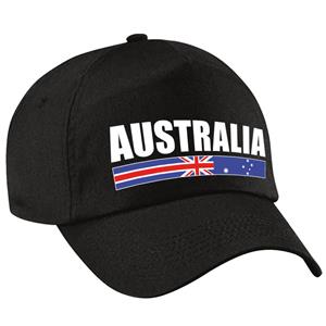 Bellatio Australia supporter pet / cap Australie zwart kinderen - Verkleedhoofddeksels