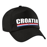 Bellatio Croatia supporter pet / cap Kroatie zwart kinderen - Verkleedhoofddeksels