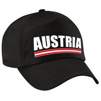 Bellatio Austria supporter pet / cap Oostenrijk zwart volwassenen - Verkleedhoofddeksels