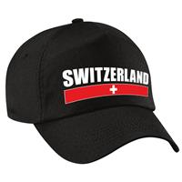 Bellatio Switzerland supporter pet / cap Zwitserland zwart kinderen - Verkleedhoofddeksels