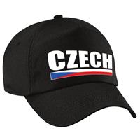 Bellatio Czech supporter pet / baseball cap Tsjechie zwart kinderen - Verkleedhoofddeksels