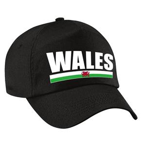 Bellatio Wales supporter pet / cap Verenigd Koninkrijk zwart kinderen - Verkleedhoofddeksels