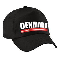 Bellatio Denmark supporter pet / cap Denemarken zwart kinderen - Verkleedhoofddeksels
