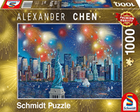 Schmidt 59649 - Alexander Chen, Freiheitsstatue mit Feuerwerk, Puzzle,