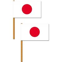 Set van 2x stuks luxe grote zwaaivlaggen Japan 30 x 45 cm - zwaaivlaggen