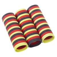 9x rolletjes serpentine rollen zwart/rood/geel van 4 meter - Serpentines