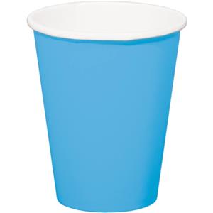 feestbekers 350 ml papier blauw 8 stuks