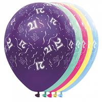 Folat 10x stuks Helium leeftijd ballonnen 21 jaar - Ballonnen