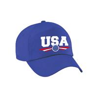 Bellatio Amerika / USA landen pet / baseball cap blauw kinderen - Verkleedhoofddeksels