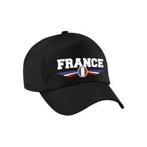 Bellatio Frankrijk / France landen pet / baseball cap zwart kinderen - Verkleedhoofddeksels