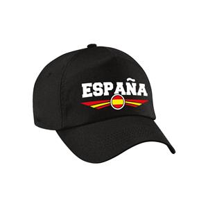 Bellatio Spanje / Espana landen pet / baseball cap zwart kinderen - Verkleedhoofddeksels