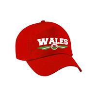 Bellatio Wales landen pet / baseball cap rood volwassenen - Verkleedhoofddeksels