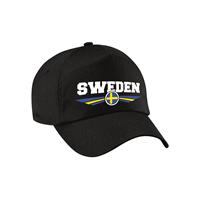 Bellatio Zweden / Sweden landen pet / baseball cap zwart volwassenen - Verkleedhoofddeksels