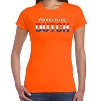 Bellatio Holland Proud to be Dutch landen t-shirt oranje dames - Feestshirts