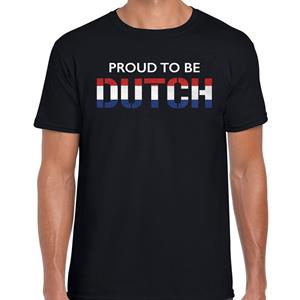 Bellatio Holland Proud to be Dutch landen t-shirt zwart heren - Feestshirts