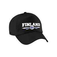 Bellatio Finland landen pet / baseball cap zwart kinderen - Verkleedhoofddeksels