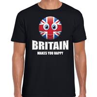 Bellatio Britain makes you happy landen t-shirt Verenigd Koninkrijk zwart voor heren