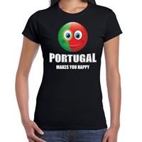 Bellatio Portugal makes you happy landen t-shirt zwart voor dames