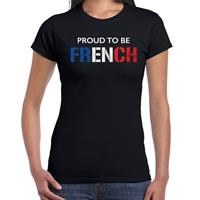 Bellatio Frankrijk Proud to be French landen t-shirt zwart dames - Feestshirts