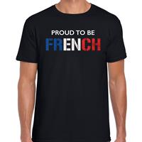 Bellatio Frankrijk Proud to be French landen t-shirt zwart heren - Feestshirts