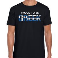 Bellatio Griekenland Proud to be Greek landen t-shirt zwart heren - Feestshirts